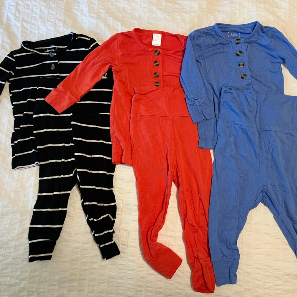 Lou Lou & Company Kids Pajama Sets - Black, Red, and Blue